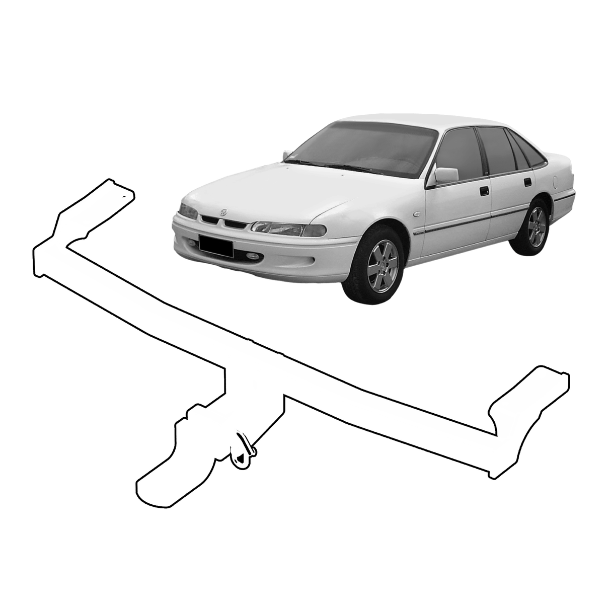 BTA | Light Duty Towbar | Holden Commodore Sedan 1988–1997 | Capacity 1250kg | HOL031