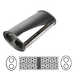 Redback - 2" Universal Muffler Twin In/Twin Out 16"x8"x4" Oval Aluminised Steel