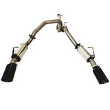 ESA | Stainless Twin 3" Catback Exhaust Pipe Only 5" Black Chrome Tips | RAM 1500 DT Limited Laramie | ST605PO-615BCT-SS