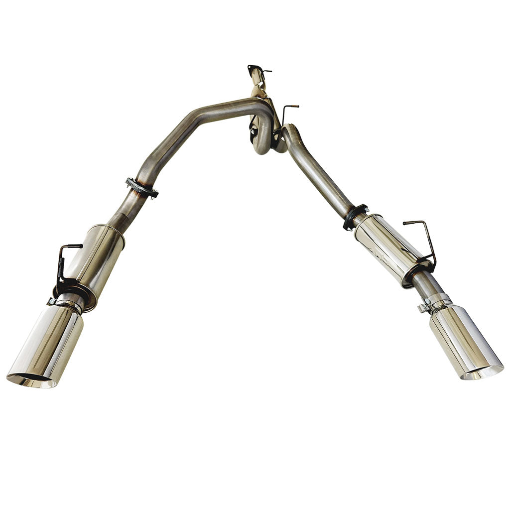 ESA | Stainless Twin 3" Catback Exhaust Pipe Only 5" Polished Chrome Tips | RAM 1500 DT Limited Laramie | ST605PO-615CT-SS