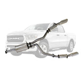 ESA | Stainless Steel Twin 3" Catback Exhaust 5" Polished Chrome Tips | RAM 1500 DT Limited Laramie | ST605-615CT-SS