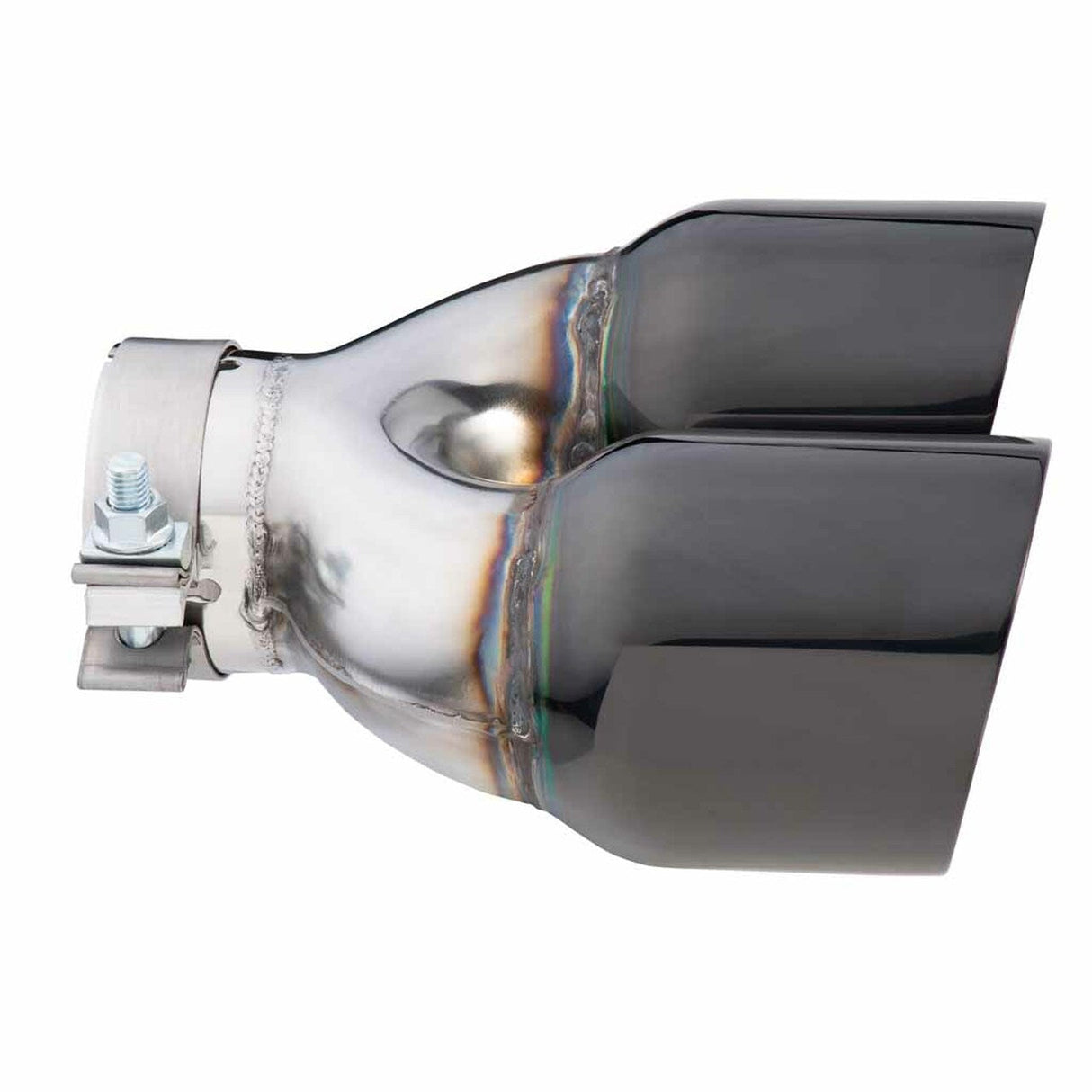 Exhaust Tip - 3 Inch In - Dual 4 Inch Out - 9" Long RHS (Y-Piece - Inner Cone - 304 Black Chrome)