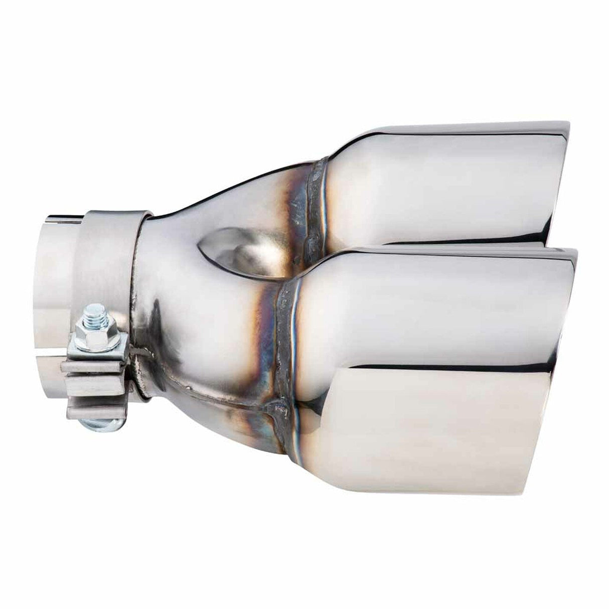 Exhaust Tip - 3 Inch In - Dual 4" Out - 9" Long RHS (Y-Piece - Inner Cone - Stainless Steel)