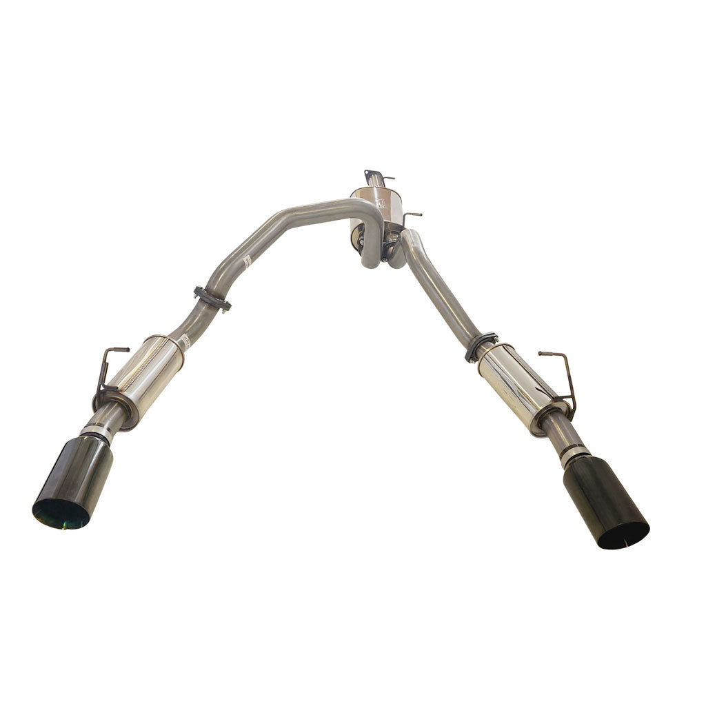 ESA | Stainless Steel Twin 3" Catback Exhaust 5" Black Chrome Tips | RAM 1500 DT Limited Laramie | ST605-615BCT-SS