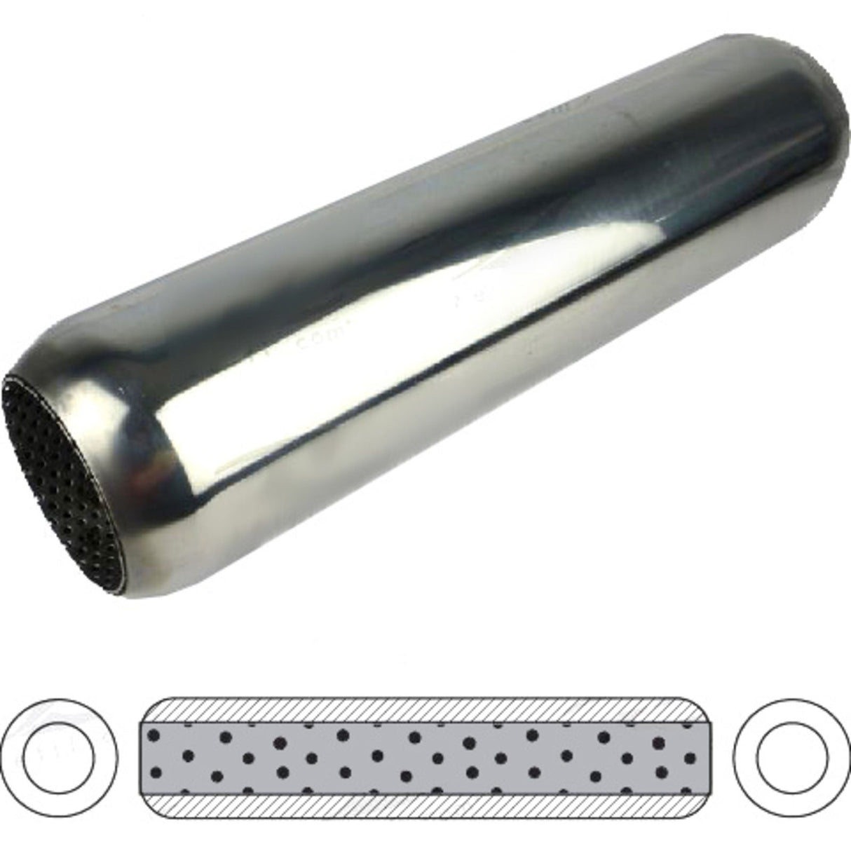 Redback - 3" Hotdog Centre/Centre 305x101mm Round Stainless 409 Megaflow