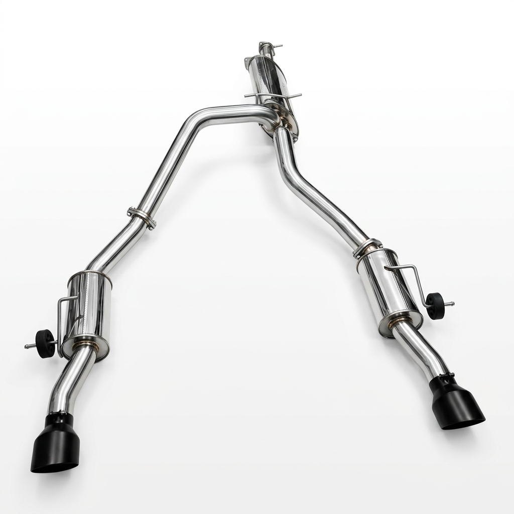 Manta Stainless Steel Exhaust Centre Rear Mufflers 5in Black Tips RAM 1500 HO - SSMKRA0028