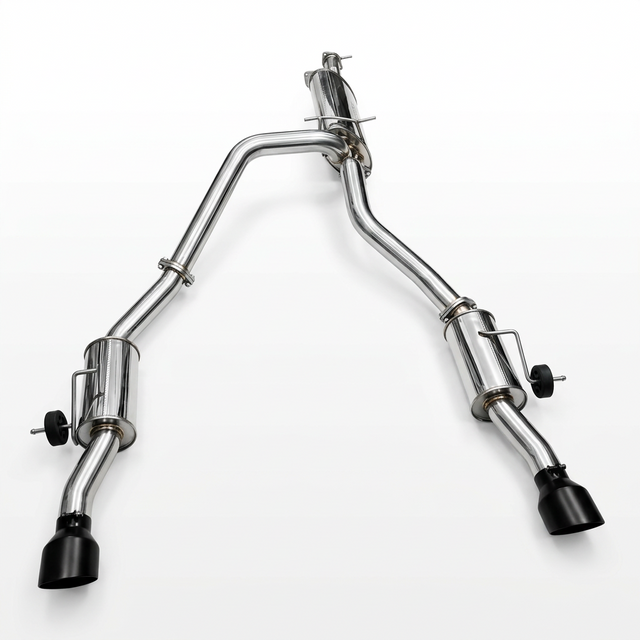 Manta Stainless Steel Exhaust Centre Rear Mufflers 5in Black Tips RAM 1500 HO - SSMKRA0028