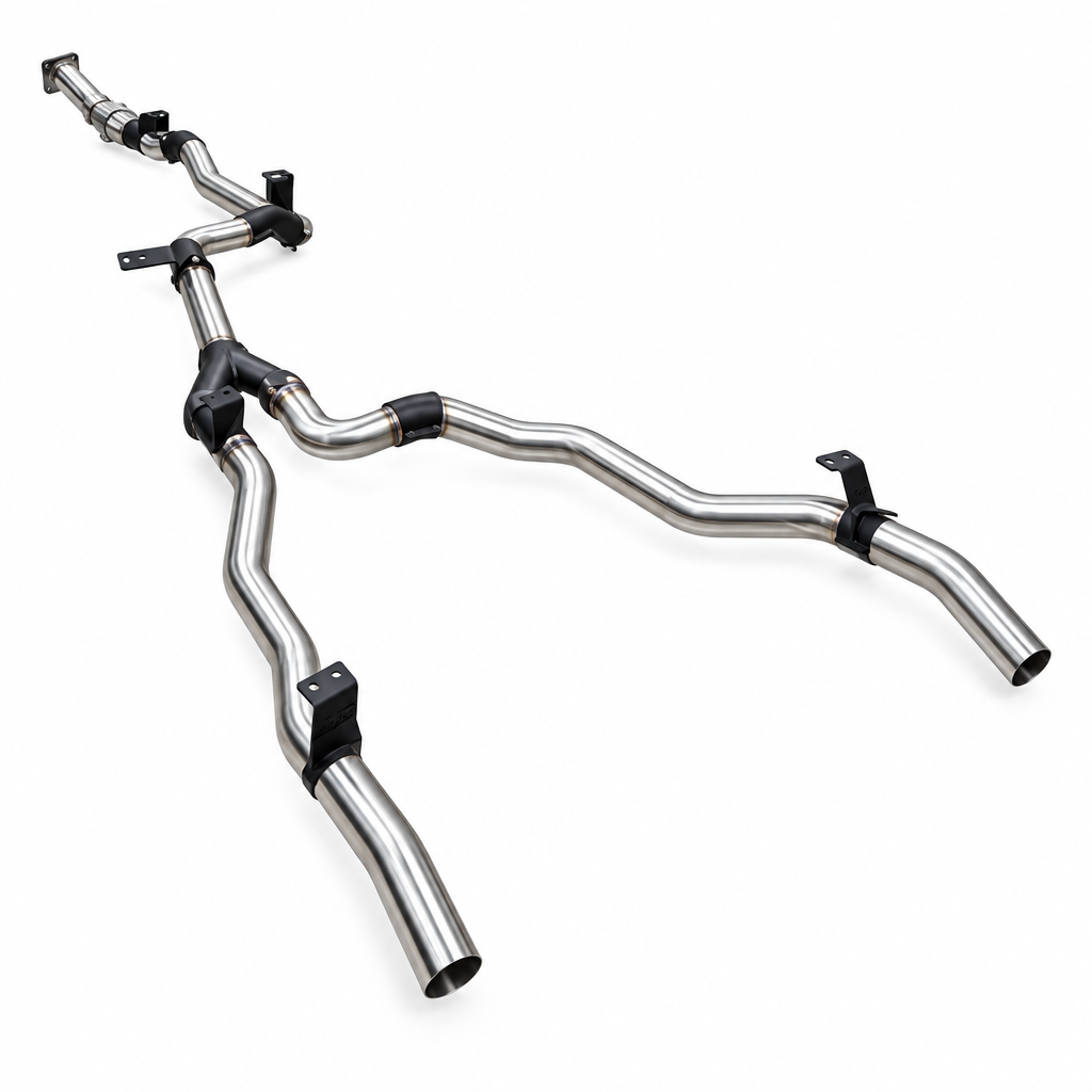 Manta Stainless Steel Dual Exit DPF Back Exhaust Landcruiser GDJ79 Ute - SSMKTY0408