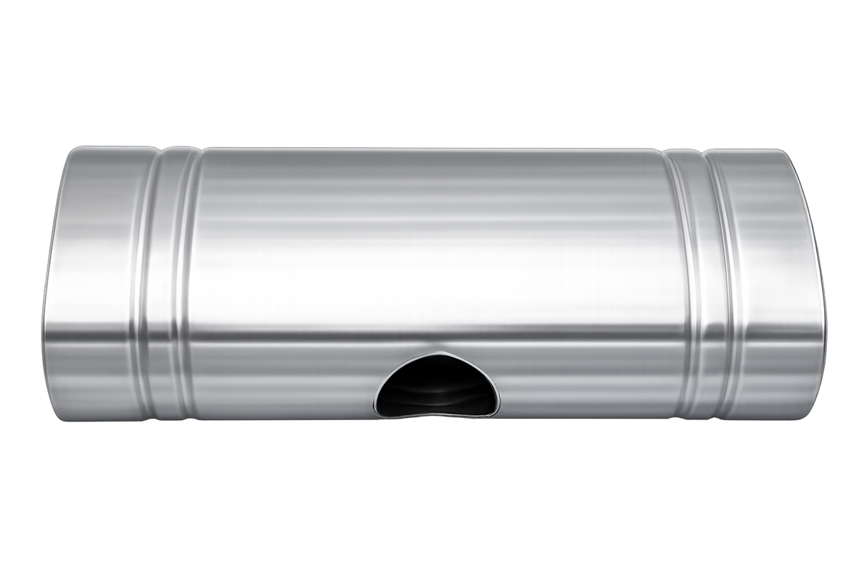 XForce | East West Muffler | 2.25" Inlet to Twin 2" Outlet | 304 Stainless Steel | Universal Fit | VX9E-242252