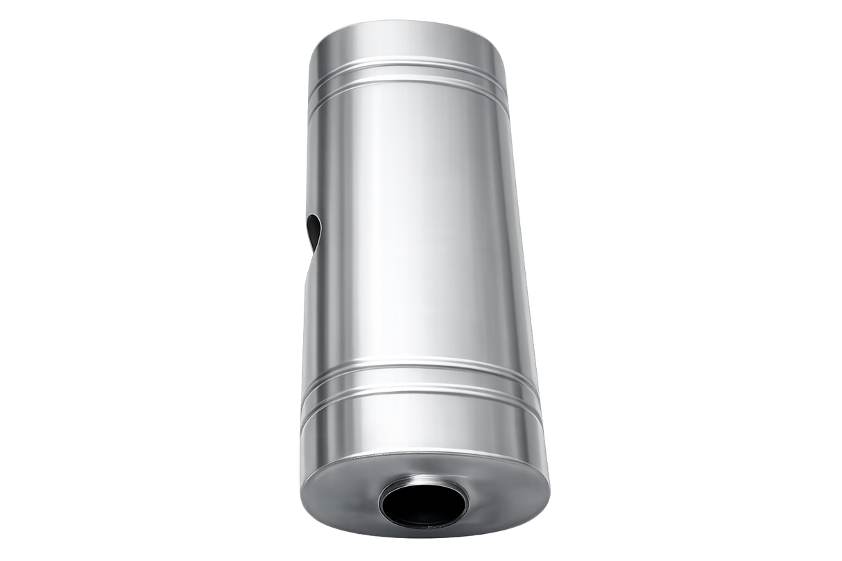 XForce | 304SS Oval East-West Muffler 24" | 3" Inlet to Dual 2.5" Outlet | Brushed Finish | VX9E-24325