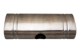 XFORCE - 409 Stainless Steel Oval Muffler 8"x 5" x 20" East West  2.25" centre inlet dual 2" Outlet