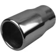 Exhaust Tip - 2 1/4" Inch (In) 2 1/2" Inch (Out) 200mm Long (Straight Cut - Rolled Edge - Stainless Steel)