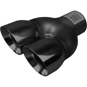 Exhaust Tip - 2 1/4" Inch (In) 3" Inch (Out) (Matte Black - Y Piece)
