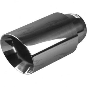 Exhaust Tip - 2 1/2" Inch (In) 4" Inch Out 203mm Long (Rolled In - Angle Cut)