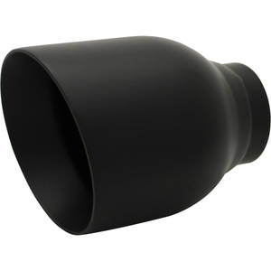 Exhaust Tip - 2 1/4" Inch (In) 4" Inch Out 130mm Long (Matte Black - Angle Cut - Rolled Edge)