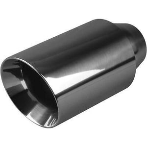 Exhaust Tip - 2 1/4" Inch (In) 3 1/2" Inch (Out) 200mm Long (Dual Wall - Angle Cut)