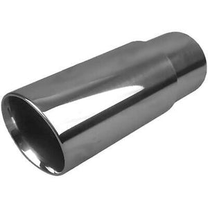 Exhaust Tip - 2 1/2" Inch (In) 3" Inch (Out) 203mm Long (Rolled In - Angle Cut)