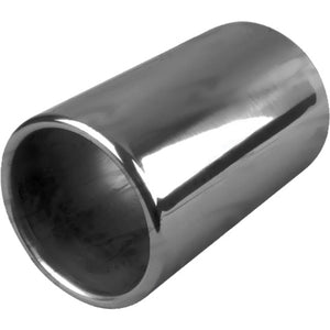 Exhaust Tip - 3" Inch (In) 3" Inch (Out) 150mm Long (Straight Cut - Rolled Edge - Stainless Steel)