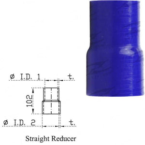 Silicone Hose - Inside Diameter 3-1/2" Inch (89mm) - 4" Inch (101mm), Blue, Straight Reducer