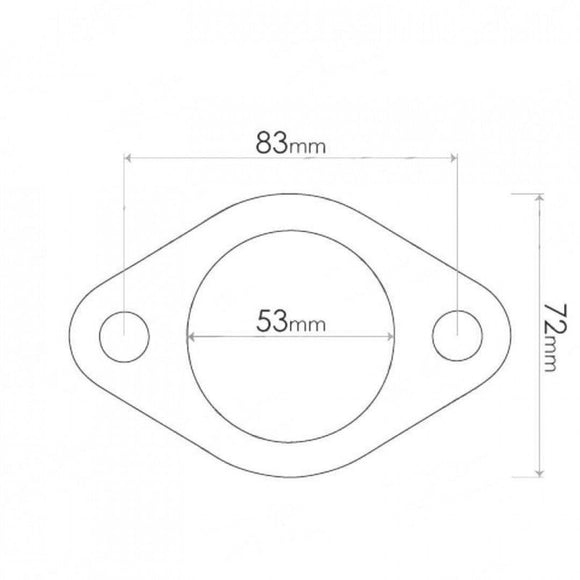 Flange Gasket - Inside Diameter 83mm - Exhaust Gasket (2 Bolts)