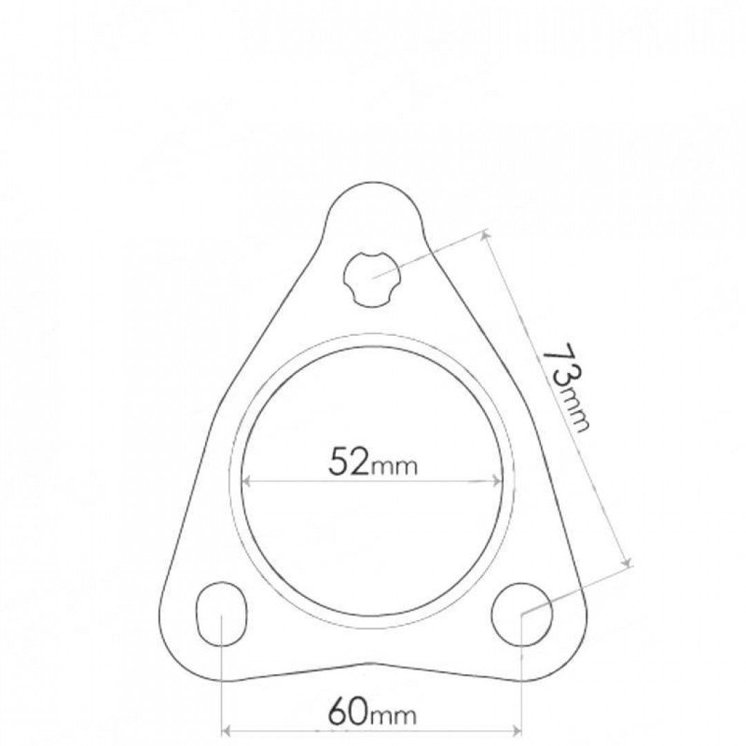 Flange Gasket - Suited For Ford Laser KJ, Inside Diameter 52mm (3 Bolts)