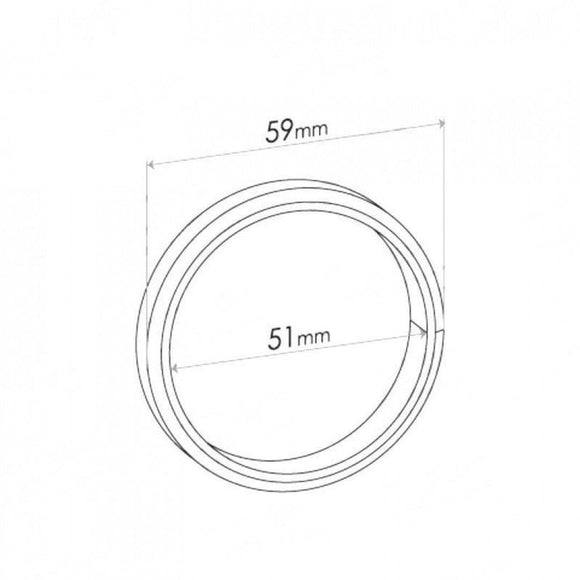 Double Taper Ring Gasket - ID 51mm, OD 59mm, THK 12.5mm, FIBRE&2S