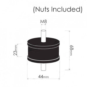 Cotton Reel Mounts - Inside Diameter 48mm, ROUND, M10X1.25