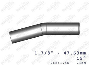 Mercury - 1.7/8" (47.63mm) 15 DEG. S409 MANDREL BEND 1.5D