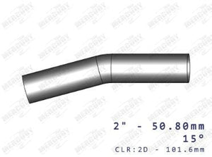 Mercury - 2" (50.80mm) 15 DEG. S409 MANDREL BEND 2D
