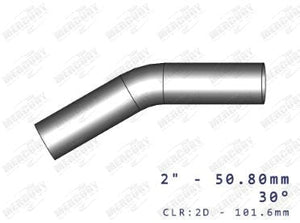 Mercury - 2" (50.80mm) 30 DEG. S409 MANDREL BEND 2D