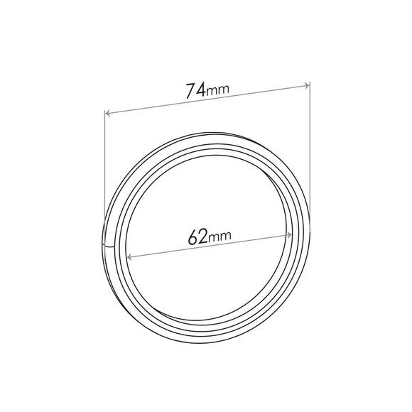 Spiral Wound Ring Gasket - ID 62mm, OD 74mm, THK 5mm, SPIRAL