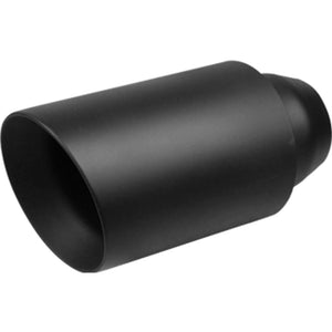Exhaust Tip - 2 1/2" Inch (In) 3 1/2" Inch (Out) 200mm Long (Matte Black)