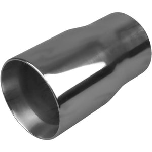 Exhaust Tip - 2 1/2" (In) 3" Inch (Out) 127mm Long (Straight Cut - Rolled Edge - Stainless Steel)