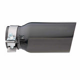 Exhaust Tip - 2.5" In - 3 1/2" Out - 8" Long (Angle Cut - Inner Cone - 304 Black Chrome)