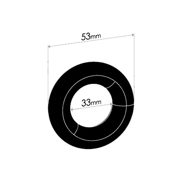 Exhaust Rubber - Universal Ring Rubber Inside Diameter (33mm), Outside Diameter (53mm), Hard