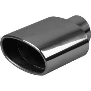 Exhaust Tip - 2 1/2" Inch (In) 5 1/2" Inch (Out) 200mm Long (Oval - Stainless Steel)